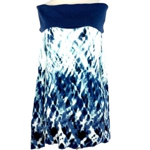 Rock & Republic Women's Blue Tie Dye Off the Shoulder Sweater Tunic Size Medium